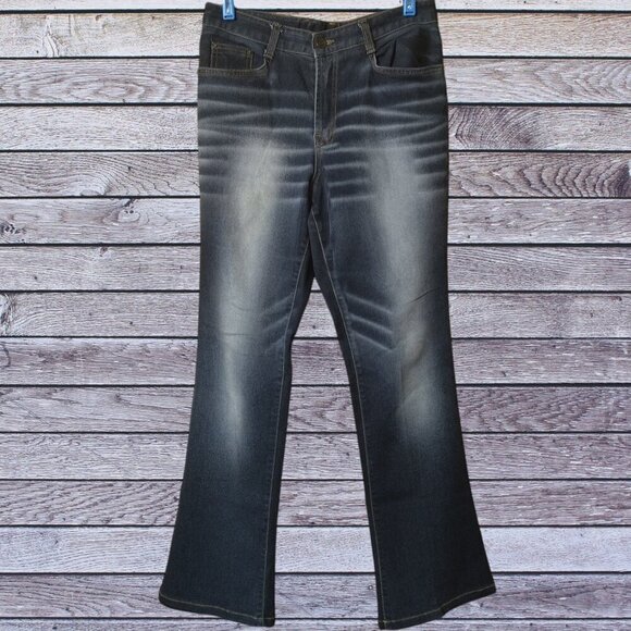 Women's CMJ Faded Washed Straight Leg Jeans Denim Casual - Picture 1 of 5